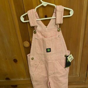 Pink Striped Overalls John Deere